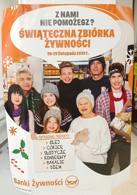                                 ŚWIĄTECZNA ZBIÓRKA ŻYWNOŚCI   